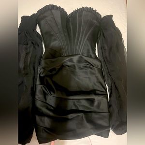 HouseofCB black satin dress